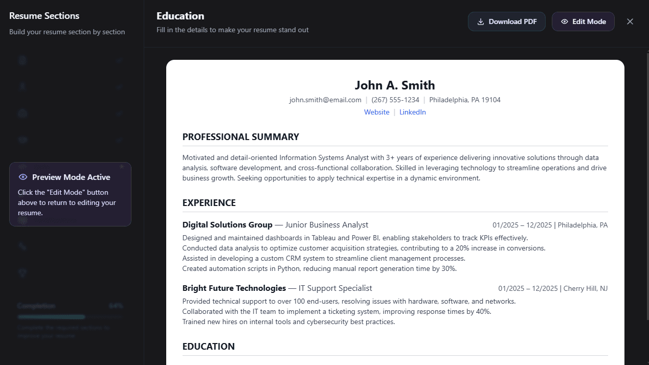 Resume Builder